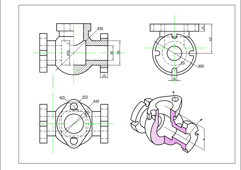 Những Bài Tập Thực Hành Vẽ AutoCAD 2D Cơ Bản